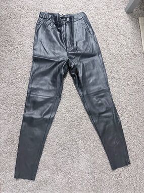 Zara Black Faux Leather High-Rise Women’s Jeans Dress Pants